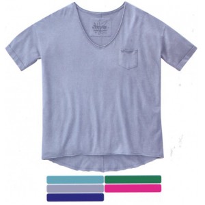T-shirt en  coton bio majoritaire et chanvre, ample, col en V arrondi et manches courtes,  EMILY ,prix réduit 